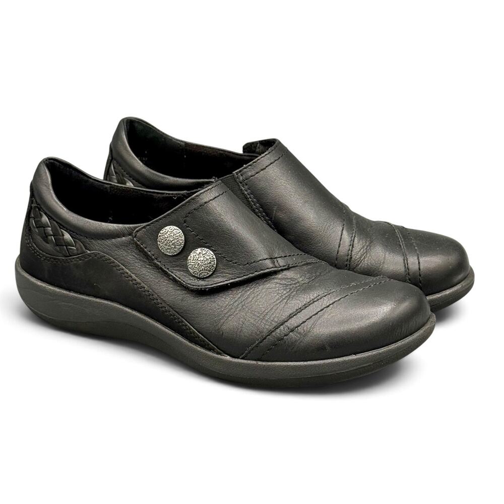 Aetrex Karina Black Leather Mary Jane Comfort Orthotic Shoes Women’s 7